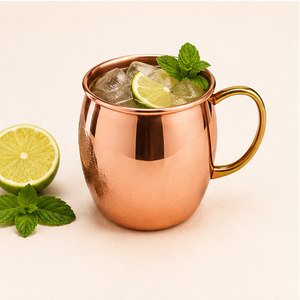 Modern Custom Solid Copper Moscow Mule Mugs Handcrafted Hammered Copper <b>Cup</b> for Beer Cocktails & <b>Cold</b> Drinks On Sale - Product Image 2