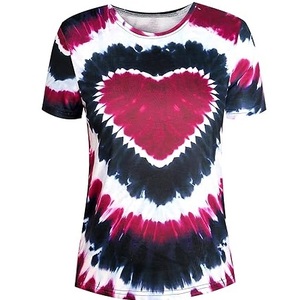 T-shirt Tie-Dye Oversize Femme Tendance Streetwear Décontracté Vintage Respirant Teint par Trempage - Product Image 1