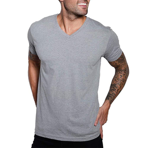 Camisetas de Hombre al por Mayor Personalizadas con Cuello en V, de Algodón Suave, Secado Rápido, Manga Corta, Informales, para Gimnasio y Fitness, de Fibra Casual - Product Image 4