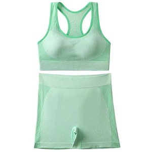 Ensemble de sport deux pièces pour femme, legging de yoga au-dessus du genou, 100 % coton, écologique et respirant - Product Image 6
