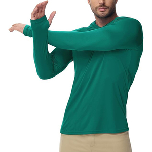 Sweat-shirt à capuche vert pour homme, manches longues, séchage rapide, coupe ajustée, tricoté, décontracté, printemps - Product Image 2