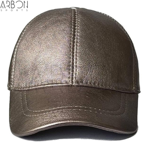 2026 Good Supplier New Design Easy To Wear High-Quality Premium Metallic Genuine Leather Baseball Cap For Men And Women - Product Image 4