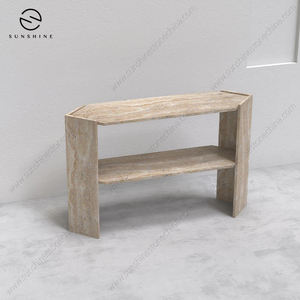 Sunshine Marble <b>Console</b> <b>Table</b> Modern Design <b>Storage</b> Entryway Living Room Furniture Courtyard Outdoor Use - Product Image 5