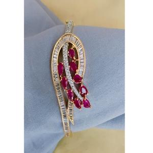 Designer Stylish Premium Quality CZ Gold Finish Zircon Bracelet for Women Girls AD Stones Zircon <b>Charm</b> Bracelet For Women - Product Image 1