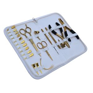 Kit complet d'outils pour extensions capillaires Microlink en or avec pince à sertir à 3 trous en acier inoxydable, outil de retrait de perles et ensemble de doigts de séparation capillaire - Product Image 6