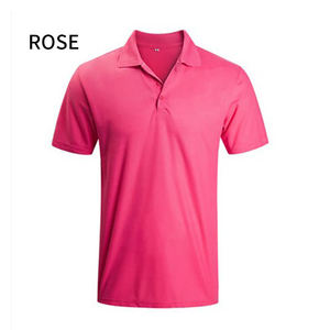 Polo en tricot à manches courtes pour homme, couleur unie, coupe classique, style décontracté, violet - Product Image 2