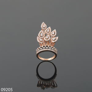Anillo de Diamantes de Oro Sólido de 18K en Oro Rosa, Diseño Floral de Lujo Moderno para Mujer, Corte Brillante, Diamante Cultivado en Laboratorio, Certificado IGI, Joyería de Boda - Product Image 2