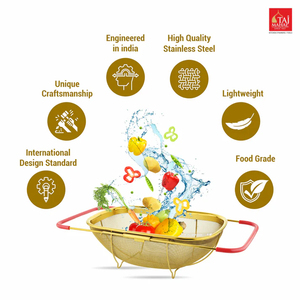 Multi-Purpose Stainless Steel PVD Coated Gold SS <b>Sink</b> <b>Basket</b> with mesh Reinforcement Protector - Product Image 3