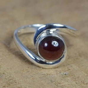 Wholesale Natural Red <b>Garnet</b> 925 Sterling <b>Silver</b> Side Style Gemstone <b>Ring</b> Handmade January Birthstone Fine Jewelry Gift - Product Image 2