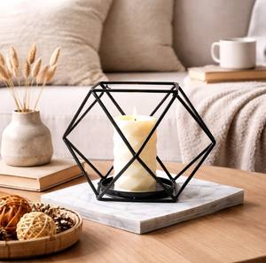 Porte-bougie en fil de fer noir fait main, style vintage, écologique, résistant à la chaleur, durable, décoration d'intérieur - Product Image 4