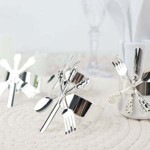 Anillos para Servilletas con Diseño de Cuchara y Tenedor Vintage para Decoración de Mesa de Boda - Product Image 3