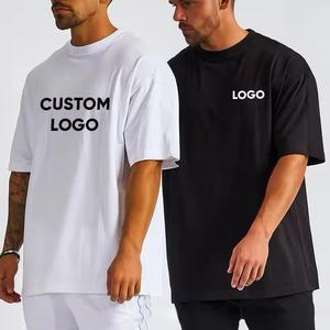 T-shirts surdimensionnés pour hommes, personnalisables avec votre propre marque, 100% coton, respirants, séchage rapide, disponibles en plusieurs tailles et couleurs, tendance décontractée - Product Image 2