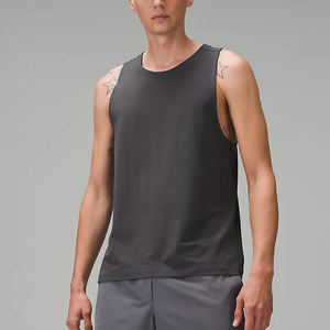 Camiseta Deportiva Casual Inteligente y Transpirable para Hombre, Mezcla de Poliéster/Algodón, Sin Mangas, Diseño Fitness, Opción de Logotipo Personalizado OEM, Serigrafía - Product Image 4