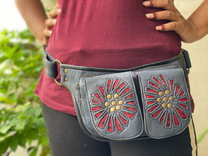 New Classic Handmade Real Genuine Leather Waist Bag with Adjustable <b>Belt</b> Unique Western <b>Festival</b> Fanny Pack Hip Waist Thigh Bags - Product Image 4