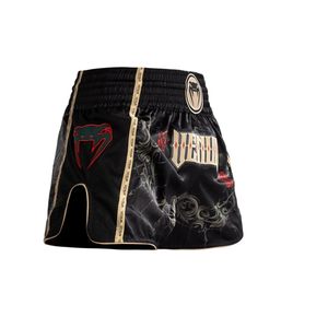 Muay Thai <b>short</b> premium satin fabric custom design breathable lightweight gym training elastic waistband for <b>men</b> women wear - Product Image 2