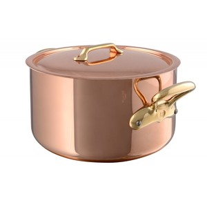 Heavy Duty Copper Saucepan with Lid Professional Cooking Pot Home Kitchen Restaurant Use Gas Stove Compatible Strong Metal Build - Product Image 5