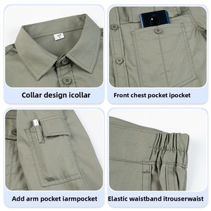 Ensemble de vêtements de travail d'été 100 % coton à manches longues, personnalisé, pour électriciens et mécaniciens, avec protection contre les risques électriques - Product Image 6