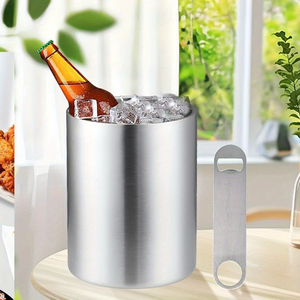 Bac à boissons élégant et durable en acier inoxydable isolé, motif floral, 5L, martelé, pour refroidir le vin, idéal pour la restauration - Product Image 5