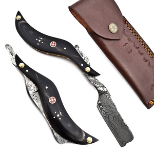 Couteaux de survie et de camping faits à la main en acier Damas, ultra-affûtés, avec manche en Micarta et étui en cuir, Pasha Enterprises - Product Image 5