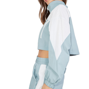 Windbreak Custom Gym Wear <b>Half</b> <b>Zip</b> Pullover Hooded Windbreaker <b>Jacket</b> Tracksuit Jogging Crop Top Two Piece Pants Set <b>Men</b> - Product Image 3
