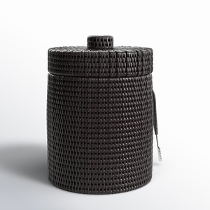 Cesta enfriadora de champán negra, económica, de ratán natural, cubo para hielo, enfriador de vino. - Product Image 4