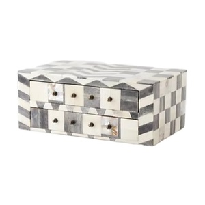 Unique Oval <b>Wooden</b> Storage Cabinet with Black Drawers Elegant Home Storage Solution and Decorative Storage Unit for Home - Product Image 1