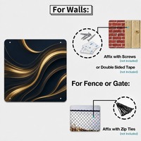 Peinture sur panneau d'aluminium abstraite avec lignes fluides dorées, décoration artistique en métal, impression artistique en aluminium