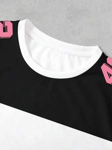 Maillot de sport oversize à col en V, haut streetwear d'été à manches courtes, coupe ample, faible MOQ, OEM ODM, vente en gros - Product Image 4
