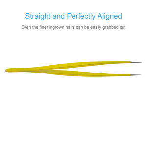Pince à épiler professionnelle jaune en acier inoxydable de haute qualité, anti-statique, pour sourcils et cils, outils de beauté 2026 - Product Image 2