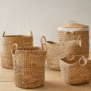Panier à linge écologique en jacinthe d'eau et rotin, fait main, en forme d'animal, coloré, pour le rangement des vêtements et des jouets - Product Image 4