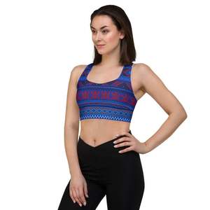 Soutien-gorge de sport dos nageur pour femme, imprimé géométrique, maintien moyen, respirant, idéal pour le fitness et l'entraînement – Meilleure vente - Product Image 5