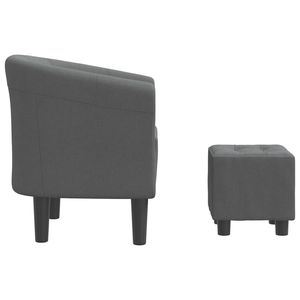 Dark Gray Fabric Tub <b>Chair</b> <b>with</b> <b>Footstool</b> for Living Room - Product Image 4