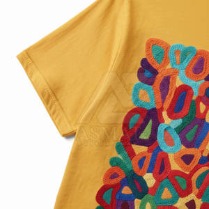 Camiseta de Hombre con Logotipo Personalizado, Bordada, de Algodón, Estilo Urbano, de Alta Calidad, Camiseta Bordada de Gran Gramaje - Product Image 4