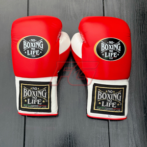 นวมชกมวย NBNL สีแดงขาว สำหรับฝึกซ้อมและต่อยมวย |   หนังแท้ |   ถุงมือต่อสู้สำหรับมืออาชีพ |   โลโก้แบบกำหนดเองของ OEM - Product Image 2