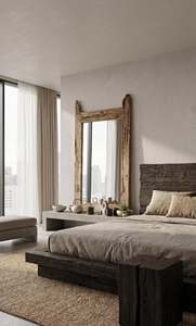 Rustic Wooden Framed <b>Mirror</b> <b>Rectangular</b> Handmade Decorative Wall <b>Mirror</b> for Home Interior Design Bedroom Living Room - Product Image 3