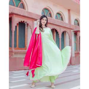 Conjunto de Traje de Satén Verde Claro Talla XS - Product Image 3