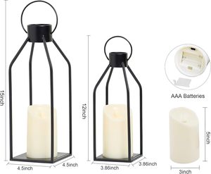 Lanterne à bougie en forme de cage à oiseaux, en fer noir mat, moderne, luxueuse, faite à la main, Sheeraz International, porte-bougie suspendu, décoration pour la maison - Product Image 5