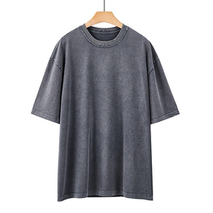 เสื้อยืดโลโก้สั่งทำพิเศษ ผ้าหนา ทรงวินเทจ ล้างสีแบบแอซิด ทรงบ็อกซี่ โอเวอร์ไซส์ เสื้อผ้าสตรีทแวร์ ผู้ผลิต โรงงาน รับผลิตแบบ OEM ผู้จัดจำหน่าย เสื้อเปล่า - Product Image 1