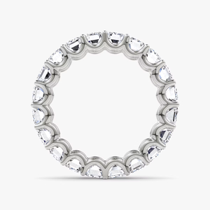 แหวนเพชรแล็บโกรว์ทรงเอเมอรัลด์แบบ Eternity Band ทองคำขาว 14K แหวนแต่งงานแบบ Eternity เต็มวง แหวนหรูสำหรับเจ้าสาวและวันครบรอบ - Product Image 2