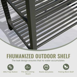 Cucina esterna interna isola di stoccaggio-alluminio cibo tavolo di preparazione doppio scaffale di stoccaggio in piedi libero Bar copertura protettiva per interni - Product Image 5