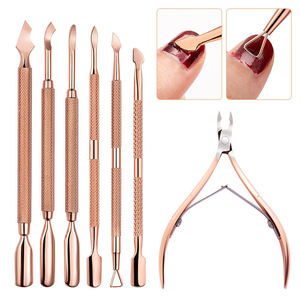 High Quality Rose Gold Manicure <b>Tools</b> Easy to Use <b>Nail</b> Technicians Stainless Steel Cuticle Pusher New Arrival - Product Image 6