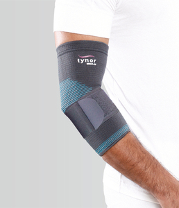 Manchon de soutien du coude à compression élastique, matériau léger et respirant pour un ajustement confortable et un style de vie actif, idéal pour le sport - Product Image 1