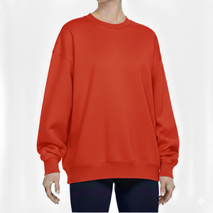 Sweat-shirt en molleton de coton pur surdimensionné personnalisable pour femme, style streetwear d'hiver, col rond - Product Image 1