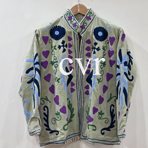 Outerwear Coat Embroidered Handmade Velvet Suzani Uzbek Eco-Friendly Women's Luxury Coat Winter <b>Boho</b> for Party Wear - Product Image 5
