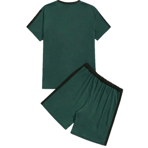 <b>Men</b> Camo Print Raglan Sleeve T-Shirt & Drawstring Waist Shorts <b>Set</b> <b>Men</b> Sportswear Suit <b>2</b> <b>Piece</b> <b>Set</b> Summer <b>Sets</b> - Product Image 6