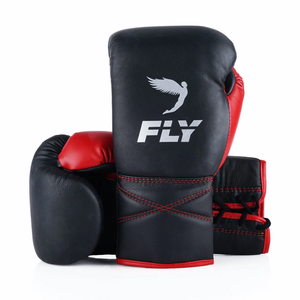 Gants de boxe MMA personnalisés rouge et noir, best-sellers, en cuir véritable de qualité supérieure, avec poignées respirantes et légères - Product Image 1