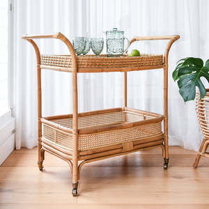 Superior quality room service <b>trolley</b> drink display cart handcrafted rattan <b>serving</b> <b>trolleys</b> - Product Image 3