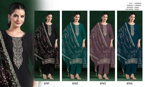 Nouvelle collection de costumes pakistanais en chiffon avec broderie et travail de sequins, salwar kameez prêt-à-porter disponible à un prix abordable - Product Image 5