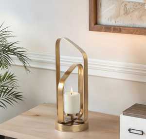 Support de bougie moderne léger et élégant avec un design géométrique pour la décoration de la maison, support en métal résistant à la chaleur - Product Image 1