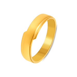 Luxury Smooth <b>Dome</b> Gold Tone Statement Band <b>Ring</b> for Men Wholesale Jewelry 18K Yellow Gold Men <b>Ring</b> - Product Image 1